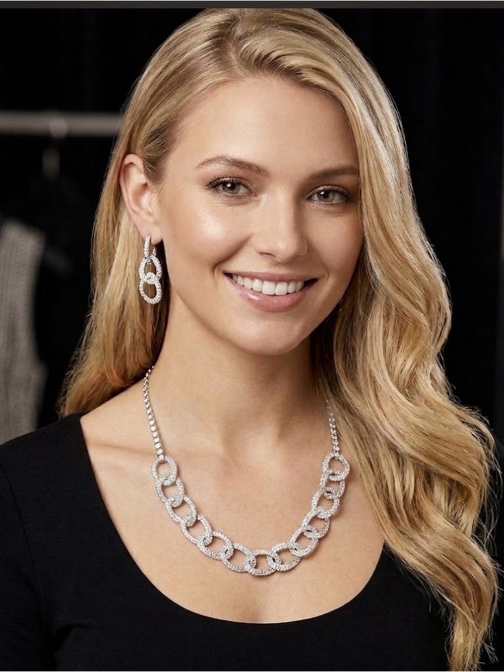🔴 Sparkling Rhinestone Chain-Link Jewelry Set